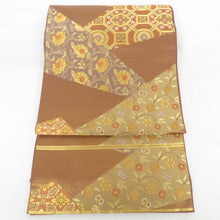 Load image into Gallery viewer, Nishijin Oriburi Obi Honke Honke Konori Kiyoshi Kichi Silk Pure Brown Gold Six -Pass Pure Silk Formal Kimono Length 436cm