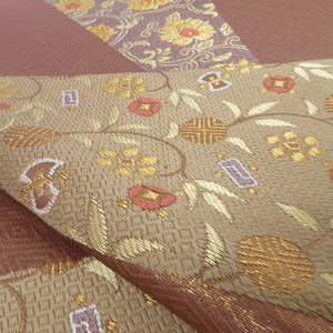 Nishijin Oriburi Obi Honke Honke Konori Kiyoshi Kichi Silk Pure Brown Gold Six -Pass Pure Silk Formal Kimono Length 436cm