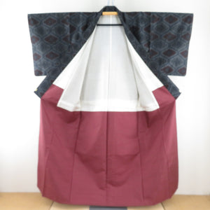 紬 着物 グレー