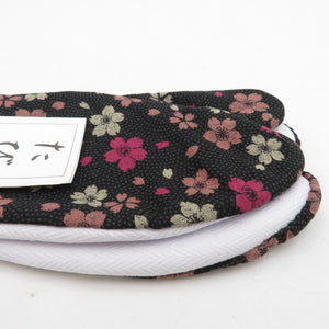 Pattern tabi 22.5cm Black cherry blossoms and dot pattern cherry cherry blossoms Interested in Japan made in Japan 100 % cotton 100 % cotton women