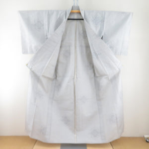 紬 着物 グレー