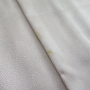 訪問着 絞り 刺繍入り 薄小豆色ｘベージュピンク色 流水に萩模様 広衿 正絹 仕立て上がり着物 身丈158cm