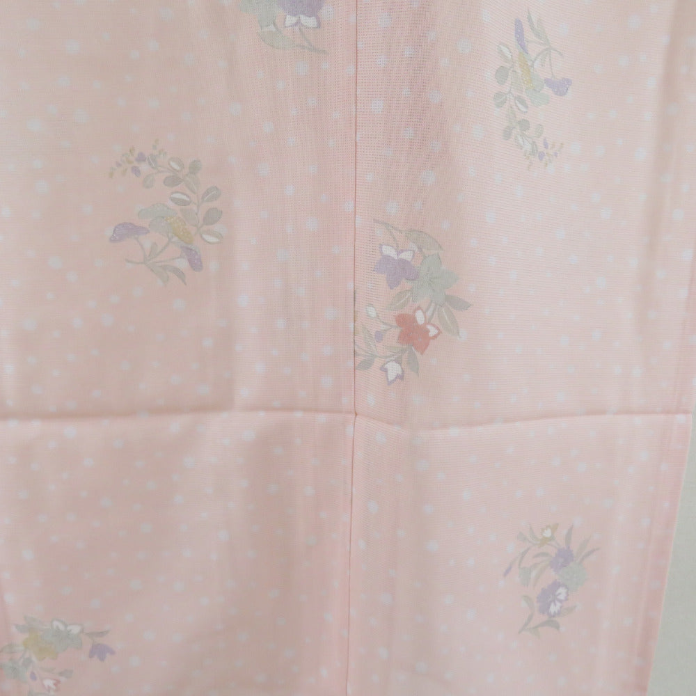 子供着物 女の子用 夏用 絽 四つ身 襦袢セット 花模様 薄ピンクx白x