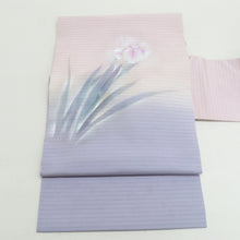 Load image into Gallery viewer, Nagoya obi Obi Garo Summer Shobu hand -painted Pink purple dyed dyed core pure silk kimono length 368cm