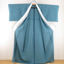 Load image into Gallery viewer, Summer kimono Color Color Color Simple Clean Wide Collar Pure Silk Sawaju Crest One Crest Blue Green Summer Tailoring Light 161cm