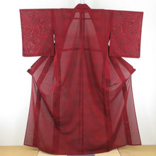 Load image into Gallery viewer, Summer kimono Saji single garment driftwater pattern pure silk red red summer tailor 159cm