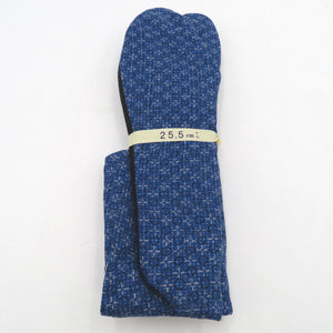 Pattern for men 25.5cm Blue diamond cross pattern Black Japan Made in Japan 100 % cotton 4 pieces Men's tabi casual