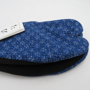 男性用 柄足袋 25.5cm 青色 菱十字柄 底面黒色 日本製 たびや 一輪館 綿100％ 4枚こはぜ メンズ 足袋 カジュアル