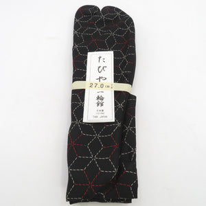 Pattern for men 27.0cm black lined turtle shell pattern Black Japan Made in Japan 100 % cotton 4 pieces Men's tabi casual