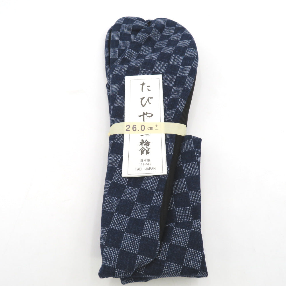 Tabi for men 26.0cm Navy blue city pine pattern Black Japan Made in Japan 100 % cotton 4 pieces Men's tabi casual