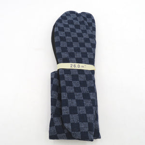 Tabi for men 26.0cm Navy blue city pine pattern Black Japan Made in Japan 100 % cotton 4 pieces Men's tabi casual