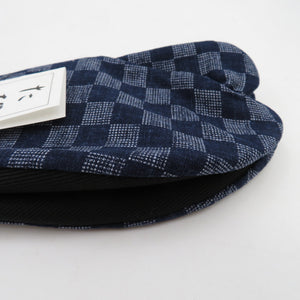 Tabi for men 26.0cm Navy blue city pine pattern Black Japan Made in Japan 100 % cotton 4 pieces Men's tabi casual
