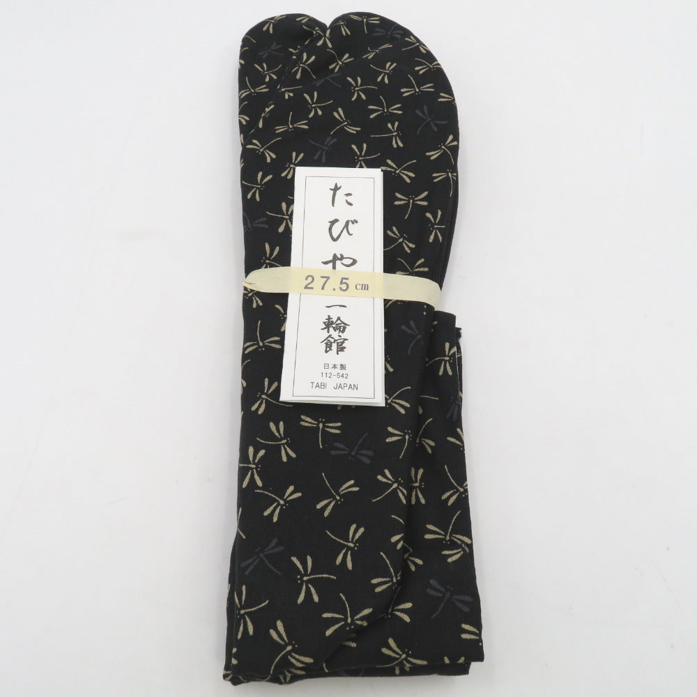 Pattern pattern tabi for men 27.5cm black dragonfly pattern Tonbo bottom black Japan made in Japan 100 % cotton 4 pieces Men's tabi casual