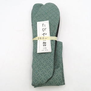 Male pattern tabi 26.0cm Green seven treasure pattern bottom black Japan Made in Japan 100 % cotton 4 pieces Men's tabi casual