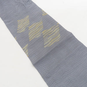 Nagoya obi gauge spelled for summer tiles blue gray gold thread octagus taiko pattern octowal pure silk kimono length 365cm