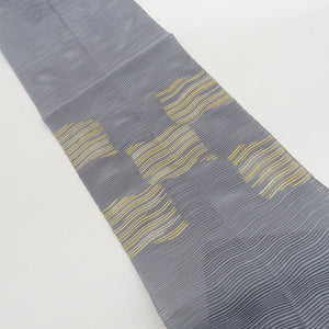 Nagoya obi gauge spelled for summer tiles blue gray gold thread octagus taiko pattern octowal pure silk kimono length 365cm