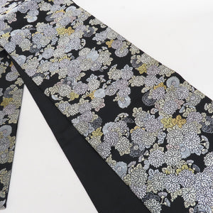 Monya Ikubo Obi Karori Chrysanthemum Public Silk Pure Silk Black Six Pattern Pure Silk Formal Kimono Winrings 445cm