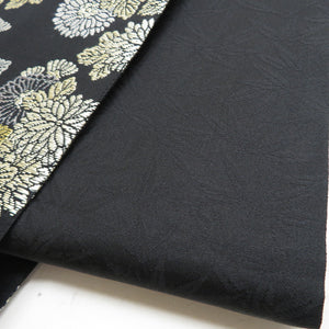 Monya Ikubo Obi Karori Chrysanthemum Public Silk Pure Silk Black Six Pattern Pure Silk Formal Kimono Winrings 445cm