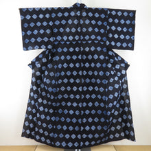 Load image into Gallery viewer, Yukata squeezing for women Yukata blue rhinogyo pattern Summer object tailor -tailored