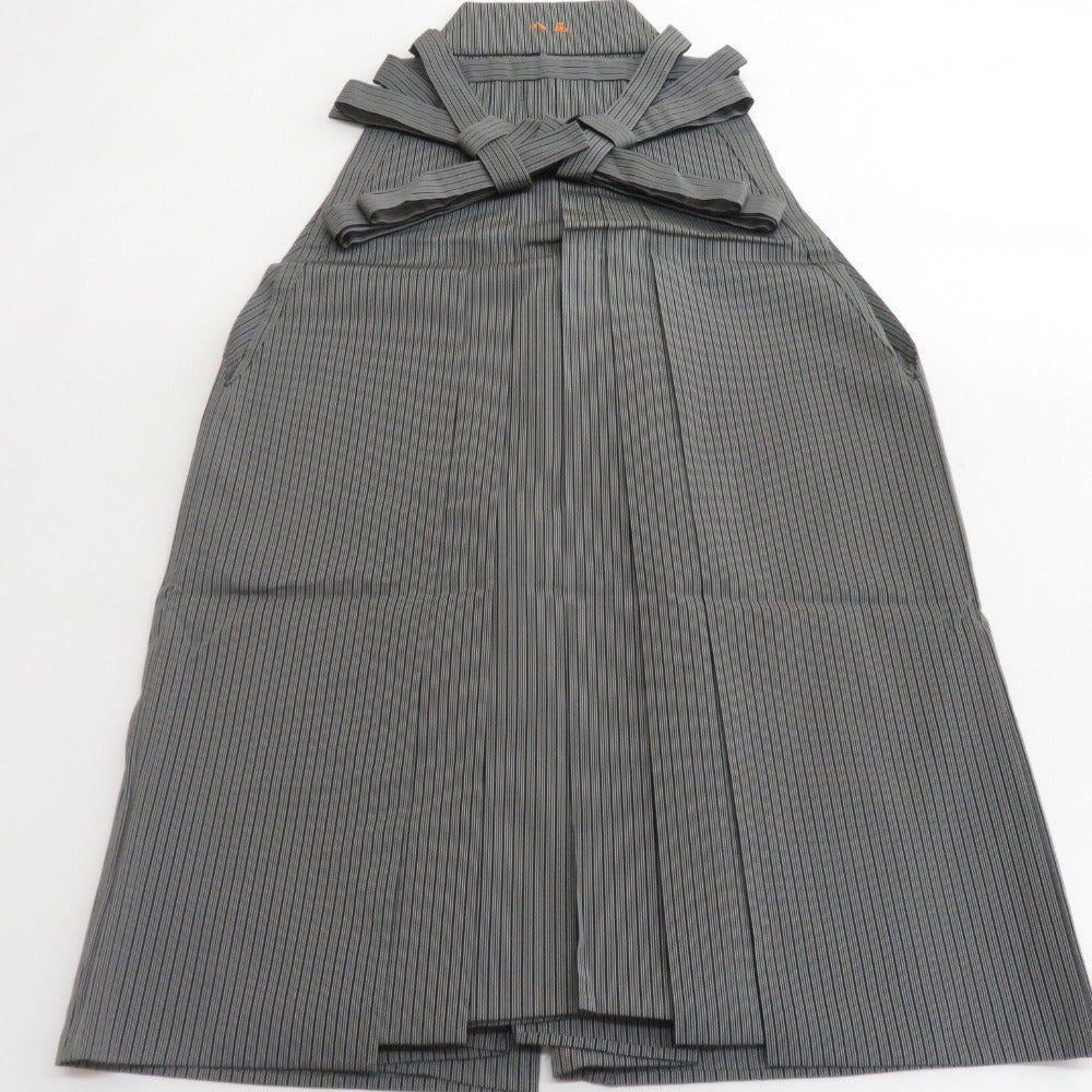 Hakama for summer men's riding hakama silk strings Approximately 84cm gray black striped pattern male