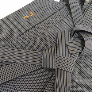 Hakama for summer men's riding hakama silk strings Approximately 84cm gray black striped pattern male