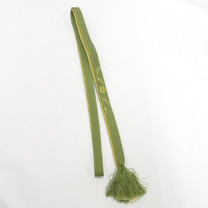 帯締め・帯揚げセット 重ね襟 伊達衿 平組 3点セット 抹茶色 グリーン系 緑×金 和装小物 着物用 まとめ売り