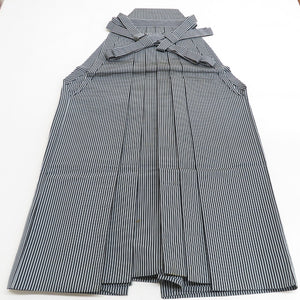 Hakama Men's Lantern Hakama Silk Silk Approximately 89cm Gray Black Striped Purpose Men are dressed up