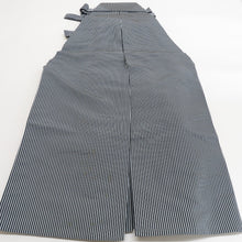 Load image into Gallery viewer, Hakama Men&#39;s Lantern Hakama Silk Silk Approximately 89cm Gray Black Striped Purpose Men are dressed up