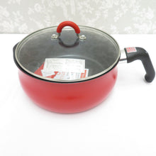Load image into Gallery viewer, Cooking utensils Twomey Multi-pan Fluorine resin processing Frying pan One-handed pot with glass lid IH/gas compatible L size Red Box included