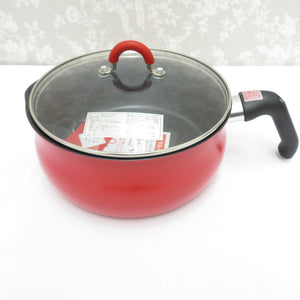 Cooking utensils Twomey Multi-pan Fluorine resin processing Frying pan One-handed pot with glass lid IH/gas compatible L size Red Box included
