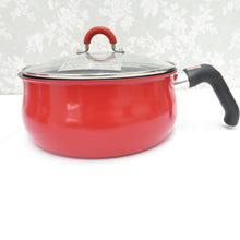 Load image into Gallery viewer, Cooking utensils Twomey Multi-pan Fluorine resin processing Frying pan One-handed pot with glass lid IH/gas compatible L size Red Box included