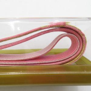 帯締め 平組 正絹 ピンク色 金糸 フォーマル  未使用品