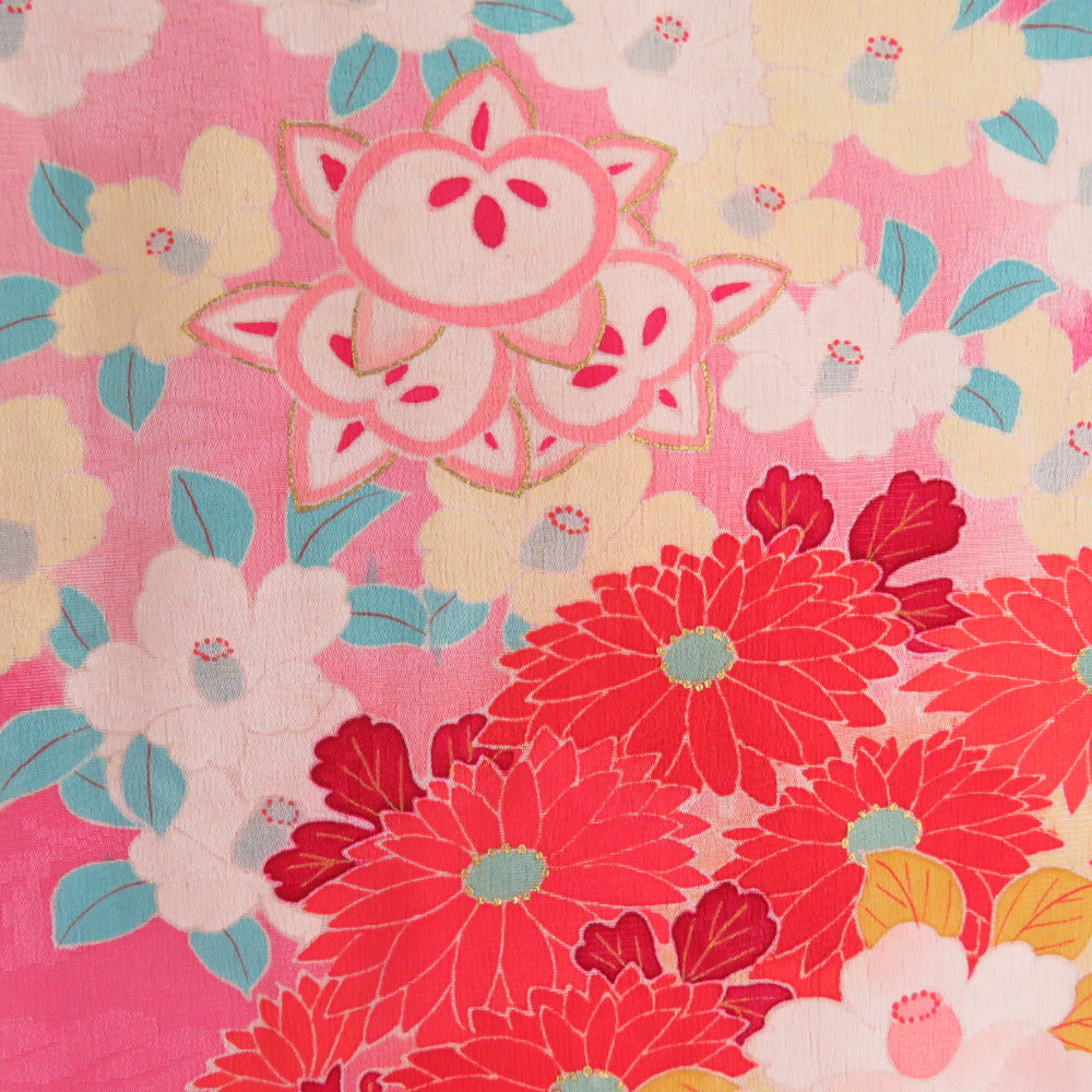 子供着物 希少 アンティーク着物 四つ身 昔きもの 子供着物 女児用 花