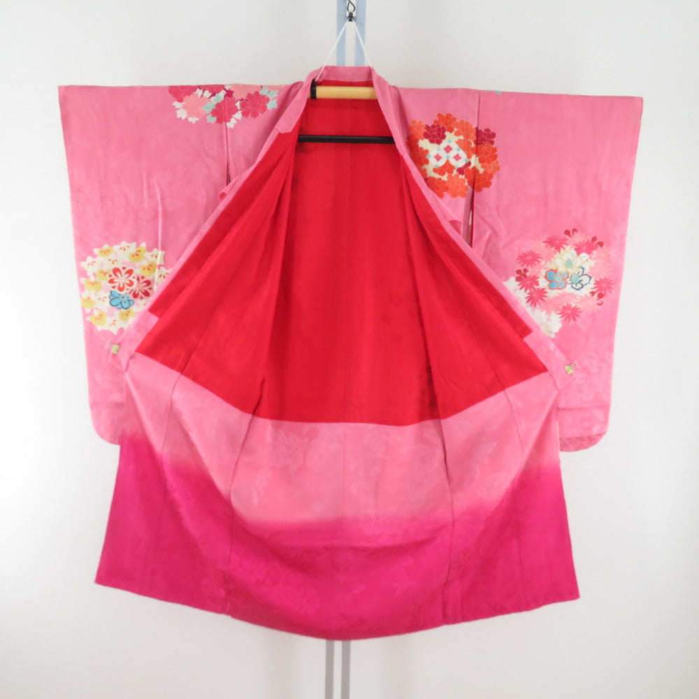 子供着物 希少 アンティーク着物 四つ身 昔きもの 子供着物 女児用 花