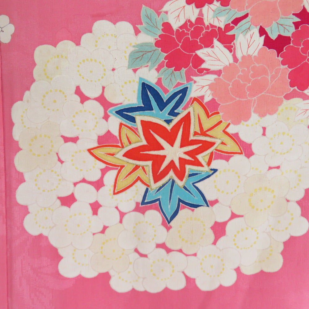 子供着物 希少 アンティーク着物 四つ身 昔きもの 子供着物 女児用 花