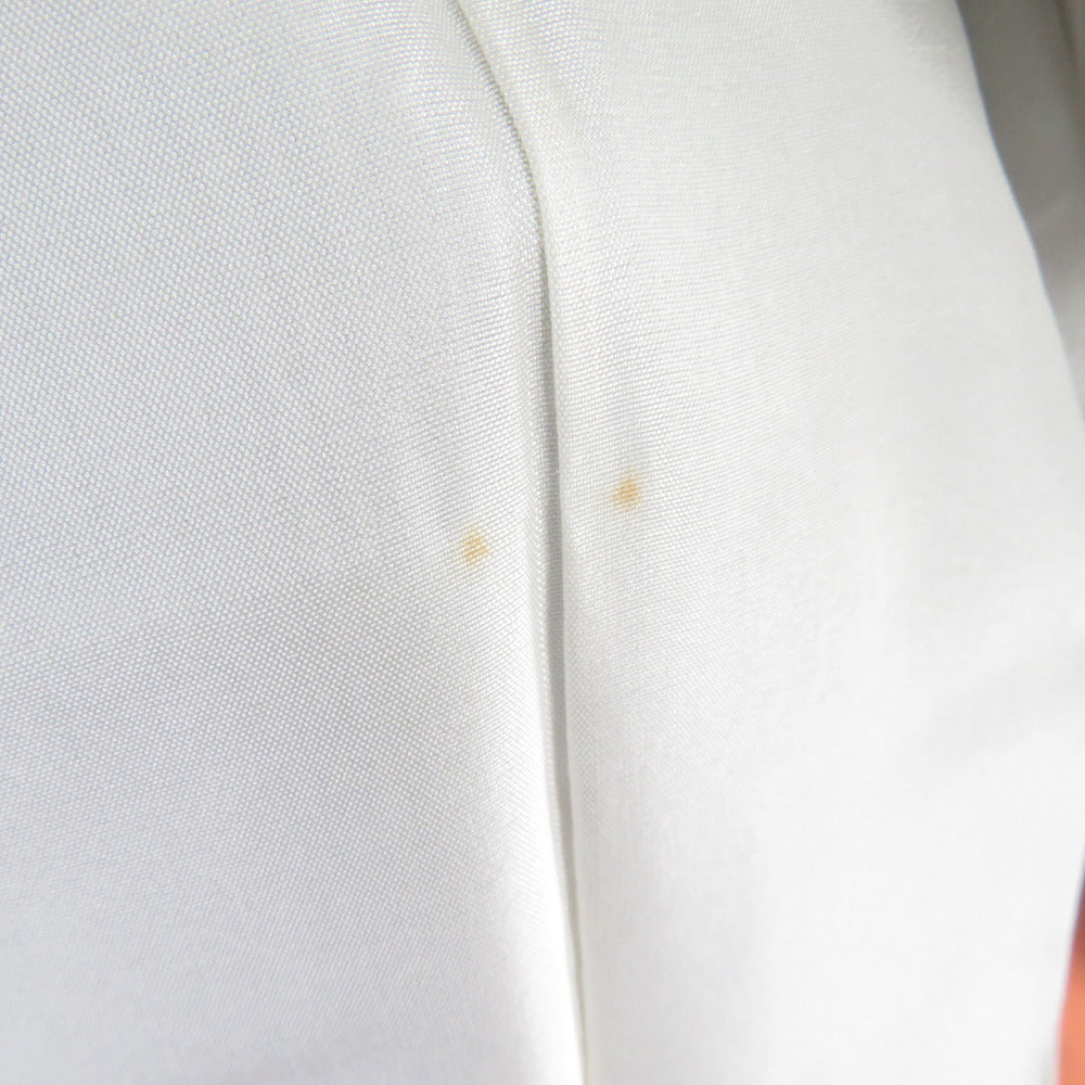 紬 着物 大島紬 茶色 幾何学模様 袷 広衿 正絹 仕立て上がり着物【中古