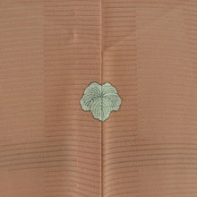 画像をギャラリービューアに読み込む, 夏着物 色無地 絽 広衿 正絹 サーモンピンク 一つ紋 蔦紋 夏用 仕立て上がり 身丈157cm