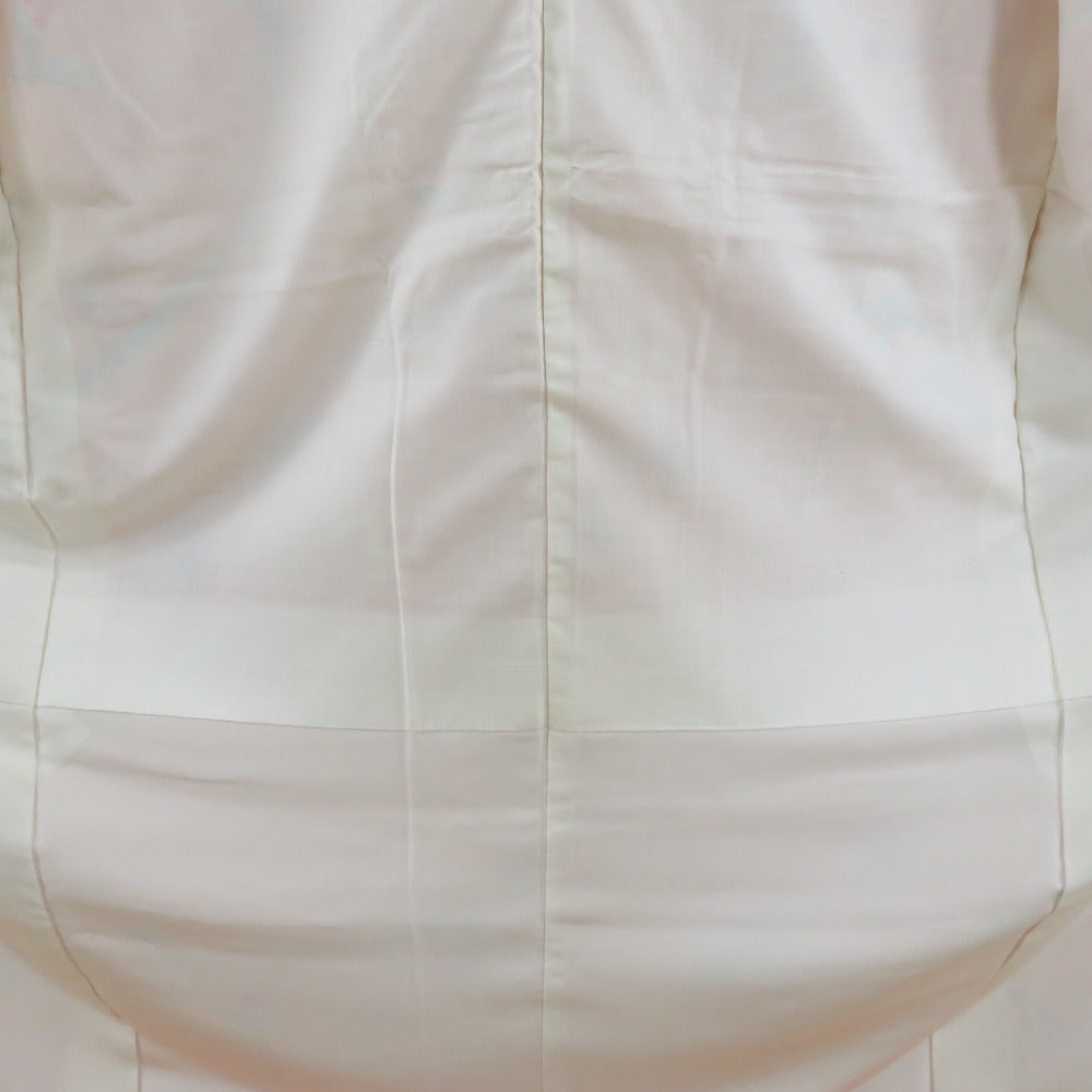 小紋 袷 サーモンピンクｘ灰色 南天模様 正絹 広衿 仕立て上がり着物 身丈168cm 【キモノオフ野々市若松店】 小紋 袷 サーモンピンクx灰色 南天模様 正絹 広衿 仕立て上がり着物
