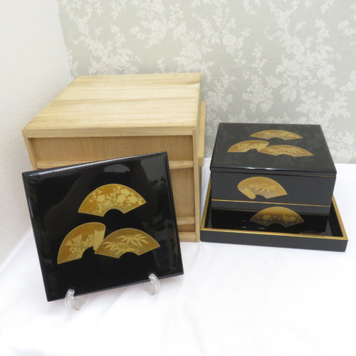 工芸品 能登 輪島塗 漆器 二段 重箱 沈金 木製 漆塗 未使用品 工芸品 能登 輪島塗 漆器 二段 重箱 沈金 木製 漆塗 未使用品