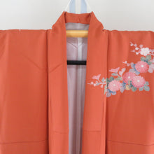 Load image into Gallery viewer, 訪問着 オレンジ色ｘ黄色ｘ多色 ぼかし染め 拍入り 花籠文 落款入り 広衿 正絹 仕立て上がり着物 身丈161cm