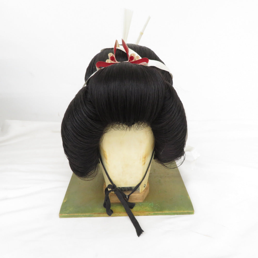 日本髪 かつら 橋本敏男商店 水引付き 舞台用 黒 白 レトロ