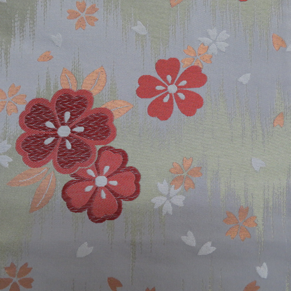 【未使用】京御誂 名古屋帯 緑地 波柄 有名工芸染匠】 本手描京友禅塩瀬九寸名古屋帯 ＜河藤縮緬・駒塩瀬地