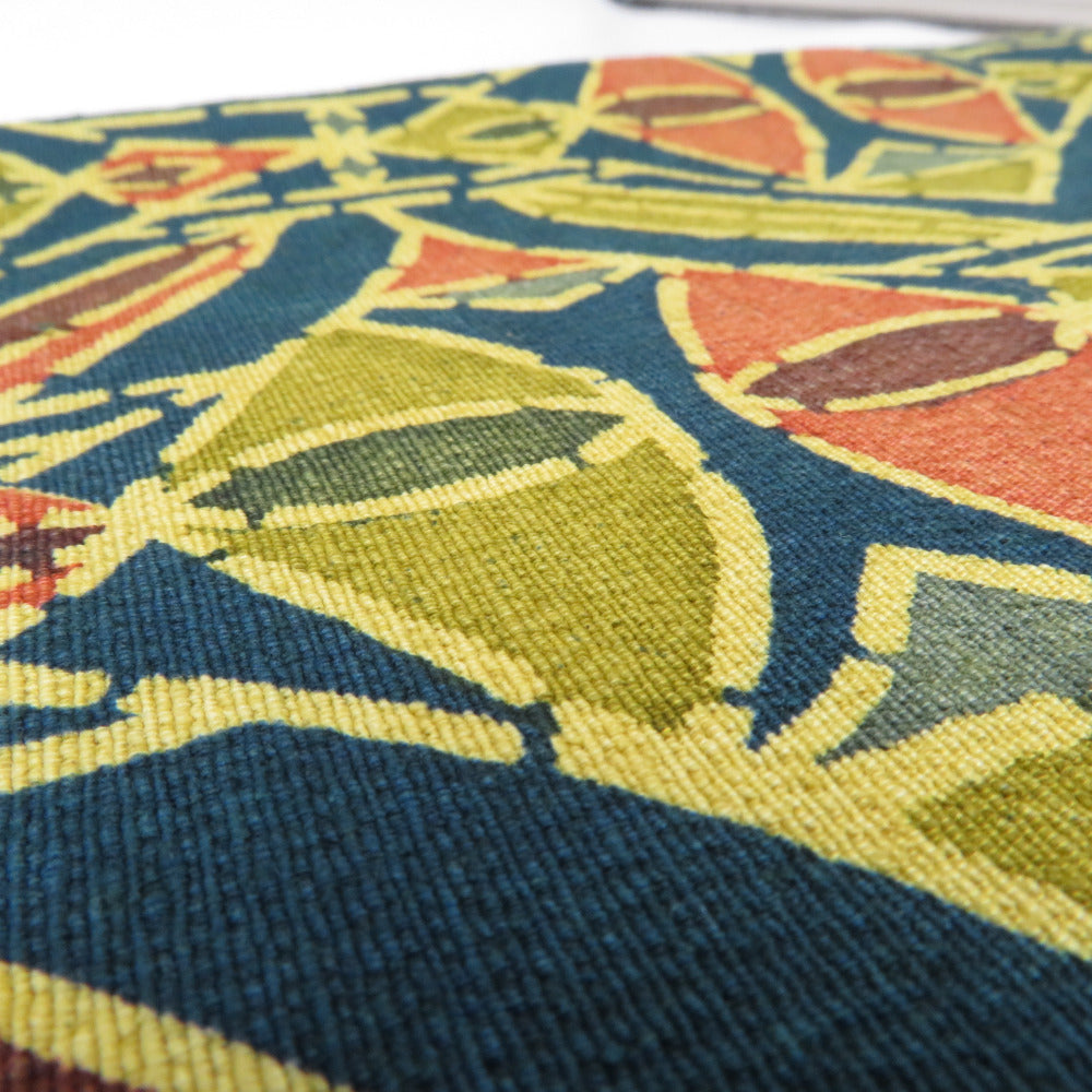 半幅帯 リバーシブル半巾帯 正絹 巾:約16×長さ:約415cm 絞り×小紋 グレーブルーｘ辛子色 鹿の子ｘ幾何学模様 オリジナル 仕立て上がり 【キモノオフ野々市若松店】 半幅帯 リバーシブル半巾帯 正絹 巾:約16×長さ:約415cm 絞り×小紋