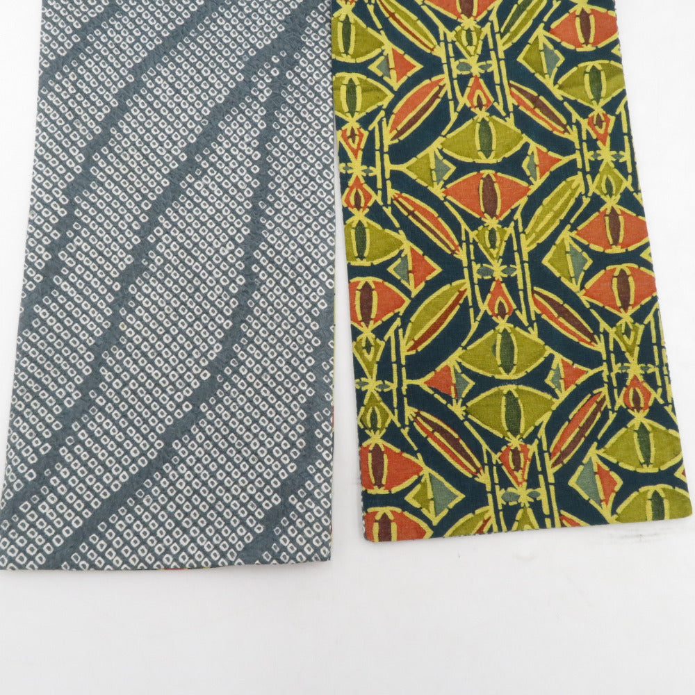 半幅帯 リバーシブル半巾帯 正絹 巾:約16×長さ:約415cm 絞り×小紋