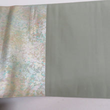 Load image into Gallery viewer, 袋帯 金糸銀糸 お太鼓柄 オリーブグリーンｘ多色 草花文様 正絹 仕立て上がり 長さ440cm