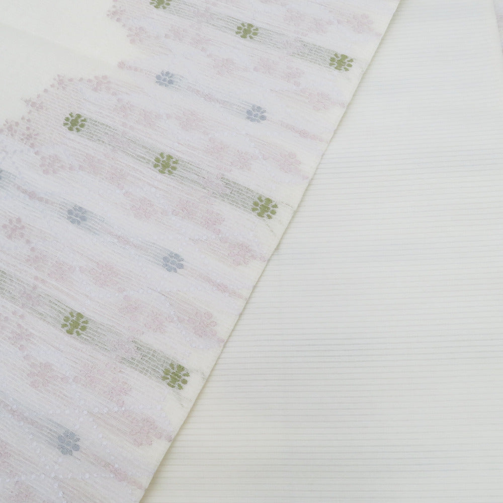 E 花菱模様 銀糸 淡色 パステル 白 華文 全通 正絹 フォーマルな袋帯 32 E 花菱模様 銀糸 淡色 パステル 白 華文 全通 正絹 フォーマルな袋帯 32