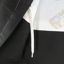 画像をギャラリービューアに読み込む, 羽織 絹 黒色ｘ灰色ｘサーモンピンク 稲模様 刺繍入り 着物上着 着物ジャケット ちりよけ 仕立て上がり 身丈75.6cm