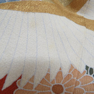 黒留袖 飛び鶴文様 五三桐紋 正絹 刺繍入り 落款入り 比翼 刺繍入り 袷 広衿 礼装着物 フォーマル 仕立て上がり 身丈159cm