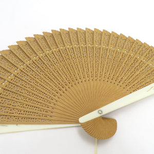 和小物 扇子 白檀扇子 透かし彫り 軸長さ20cm 扇子入れ箱付き