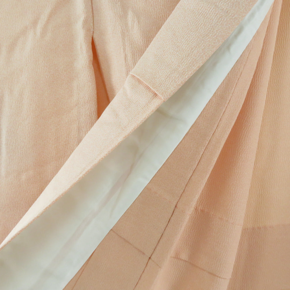 付下げ 単衣 紋無し ぼかし染め サーモンピンク色xオレンジ色 雲取り